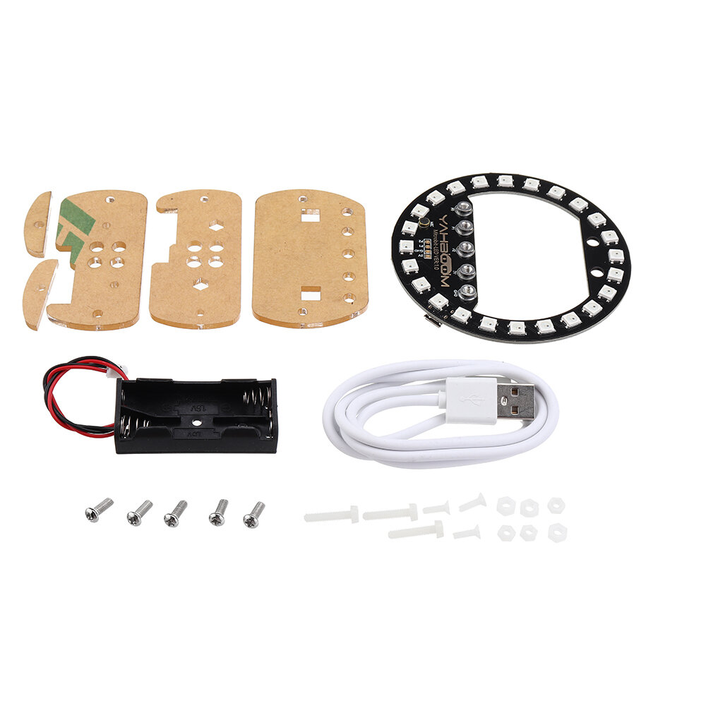 Elecbee Microbit灯环扩展板Micro:bit全彩LED模组RGB驱动可编程开发板 USB Power