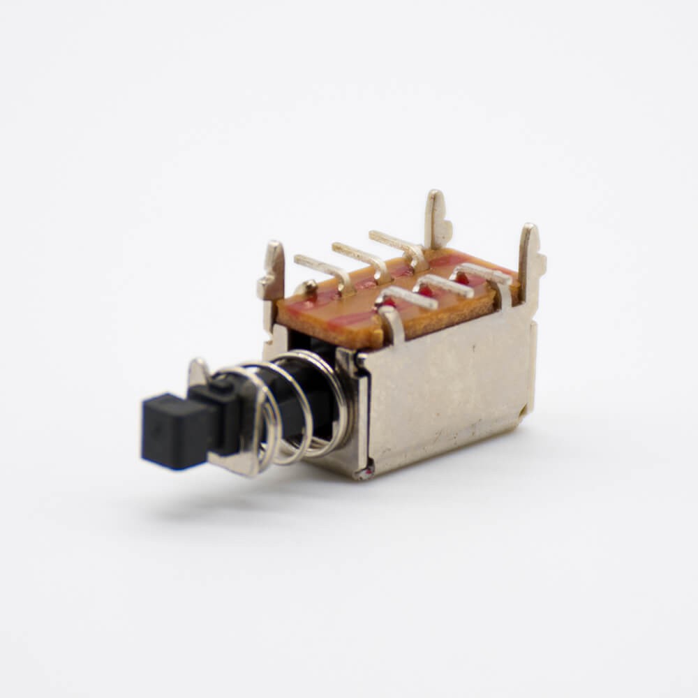 Elecbee プッシュボタンスイッチブラックtpポールダブルスロー(dpdt) ブラック 50vac 0.3a 8p smt ps-22e05