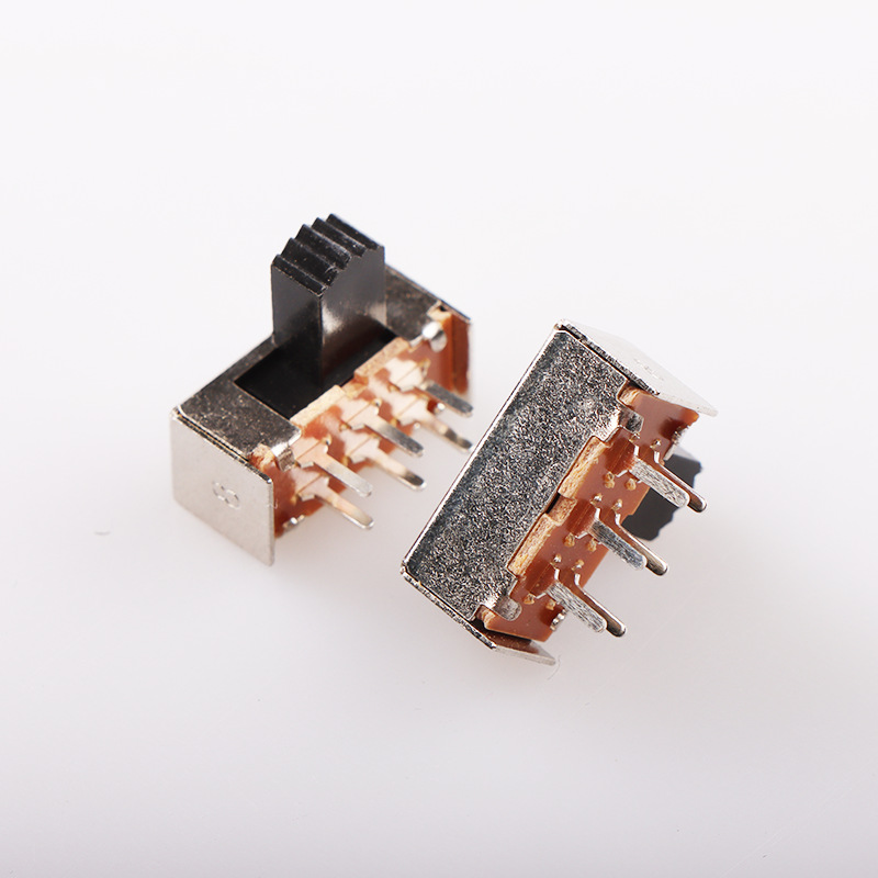 Elecbee 10Pcs 卧式SK - SK-2P2T SK22F01无扦壳 电子产品开关双排六脚卧式拨动开关