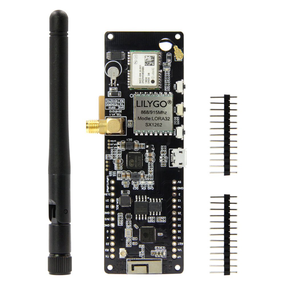 Elecbee TTGO T-Beam V1.1 - ESP32 SX1262 LoRa 868MHz + WiFi/Bluetooth + GPS NEO-6M | Reverse Battery Protection   18650 Support