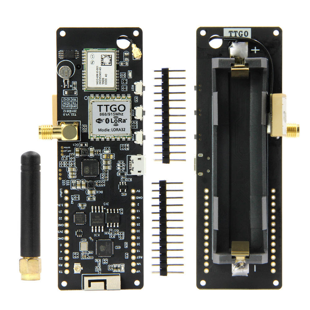 Elecbee TTGO T-Beam v1.0 ESP32 LoRa 433/868/915MHz WiFi Bluetooth GPS NEO-6M Development Board Module with 18650 Battery Holder