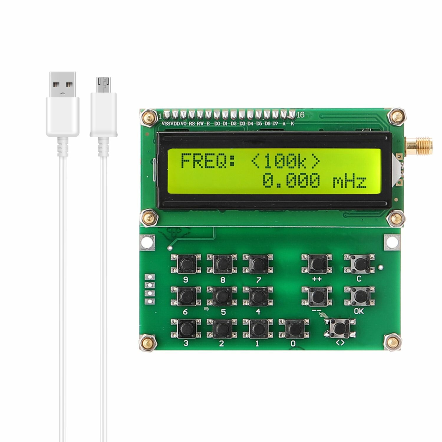 Elecbee ADF4351 信号源 VFO 可变频率振荡器信号发生器 35MHz 至 4000MHz 数字 LCD 显示器 USB DIY 工具