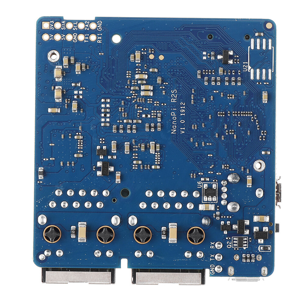 FriendlyElc NanoPi R2S Open Source Mini Router with Dual-Gbps Ethernet Ports, 1GB DDR4, RK3328 Soc for IOT, NAS and Smart Home Gateway, Bundle with CNC Metal Housing