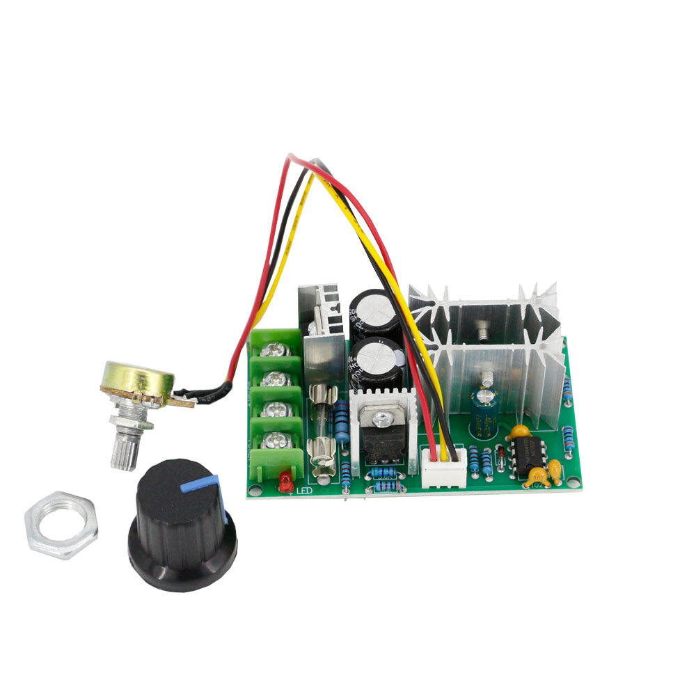 Moofey 20A PWM DC Motor Speed Controller - 10-60V, 1200W Max, With Potentiometer Knob For DIY & CNC