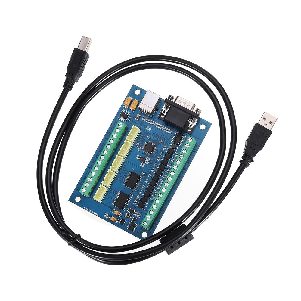 Elecbee CNC 驱动控制模块 5 轴 MACH3 接口板 USB 雕刻机 5 轴带 MPG 步进电机运动控制器