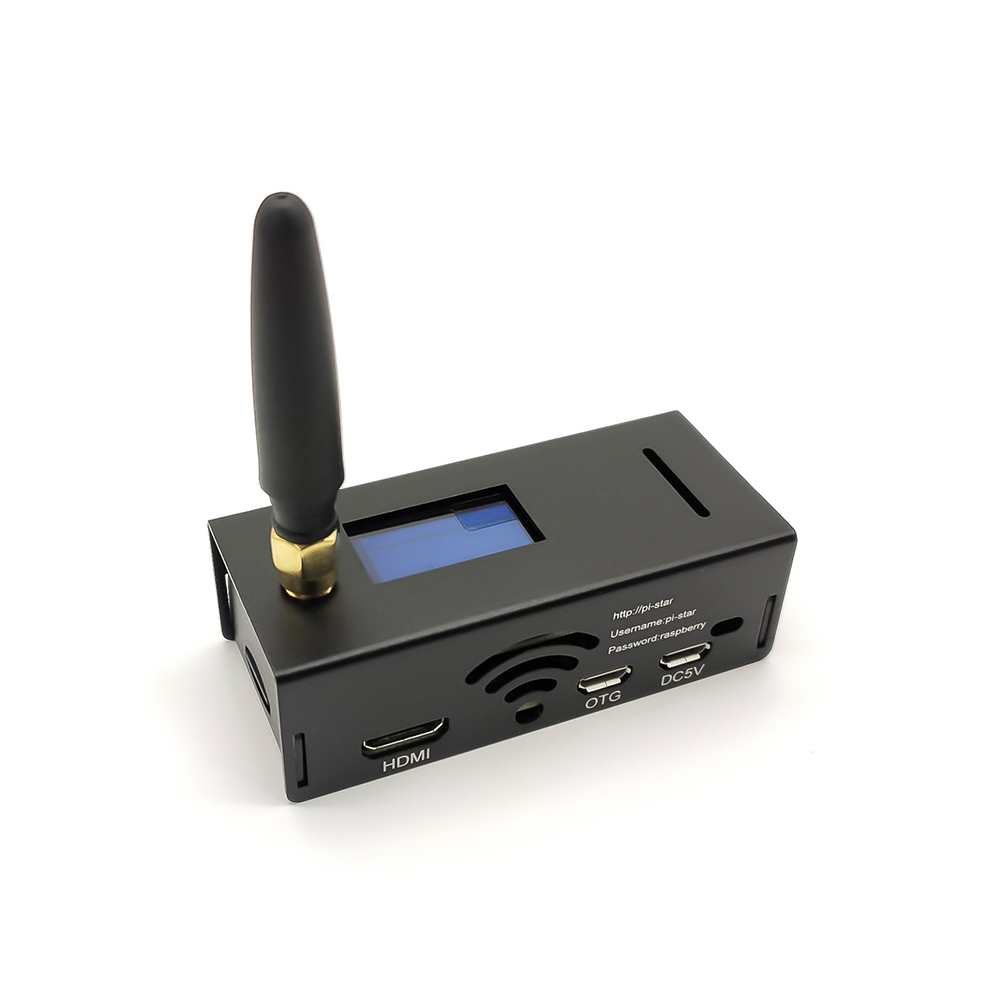 Elecbee MMDVM Hotspot Support P25 DMR YSF + Raspberry Pi Zero Board + OLED Display + 8G TFT Card + Antenna + Acrylic Case Kit Black