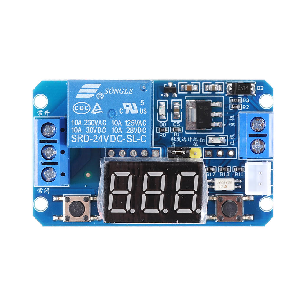 24V Trigger Time Delay Relay Module with LED Digital Display 0-999s 0 ...