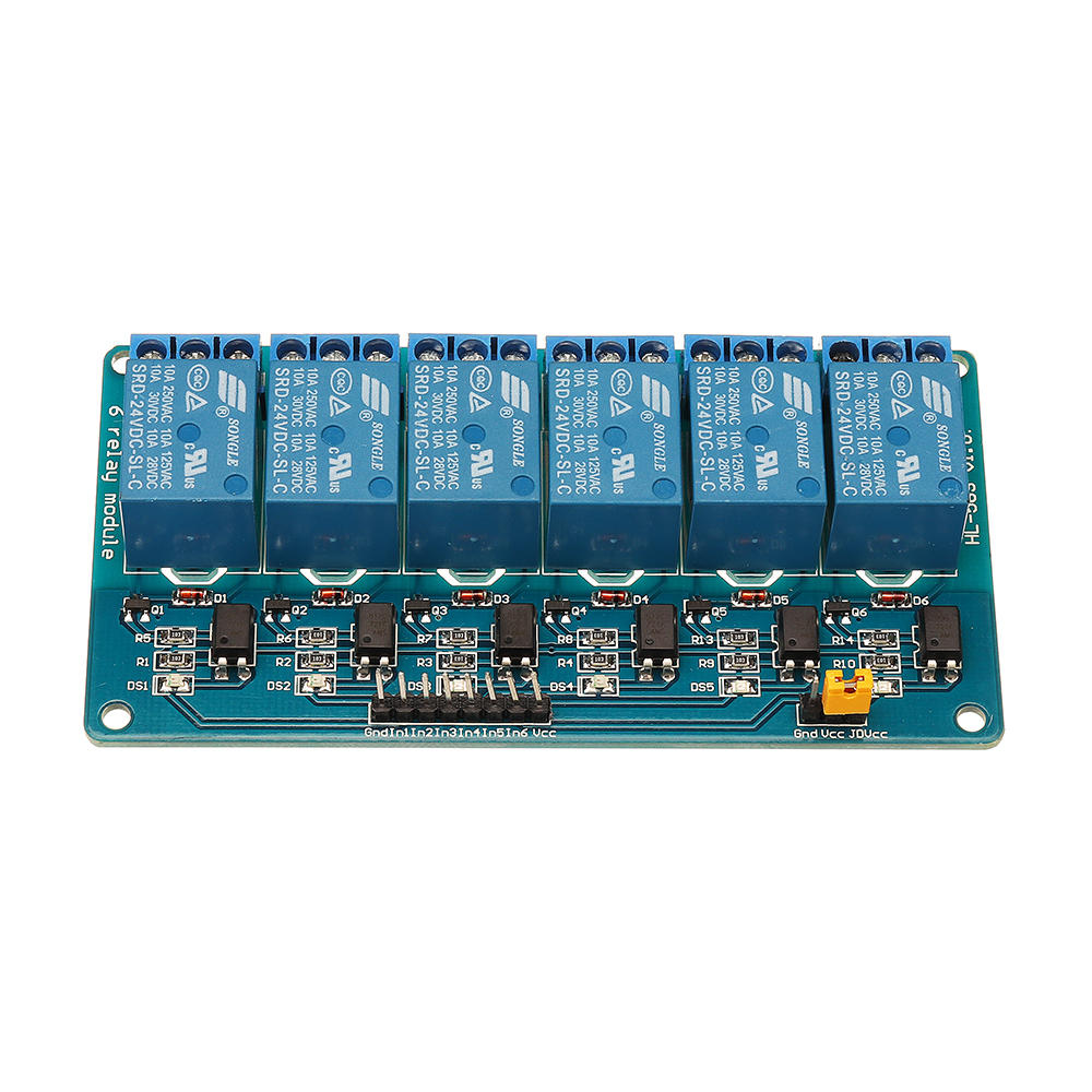 Elecbee 6 Channel 24V Relay Module Low Level Trigger With Optocoupler Isolation for Arduino