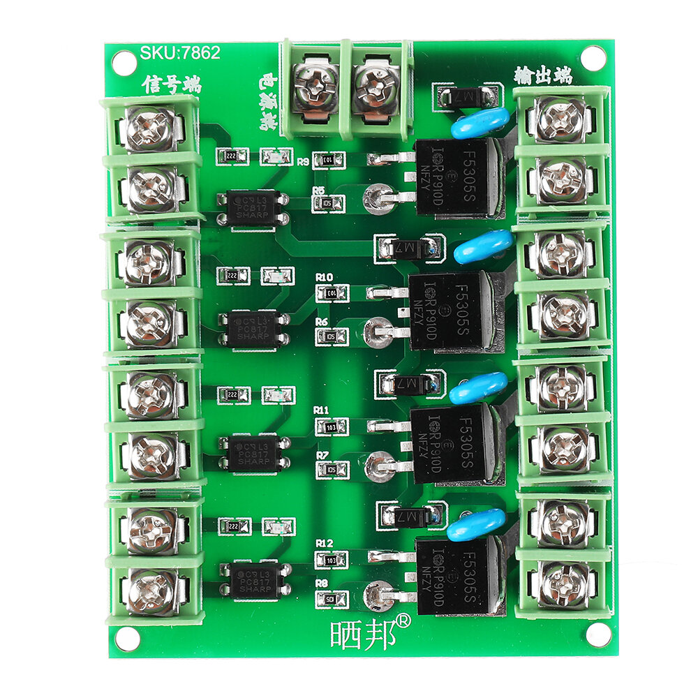 4er-Set F5305S MOSFET-Schaltmodul – Eingang 3–24 V, Ausgang 5–36 V, Optokoppler-isoliert, PWM-fähig, Für DC-Motoren & LED-Streifen