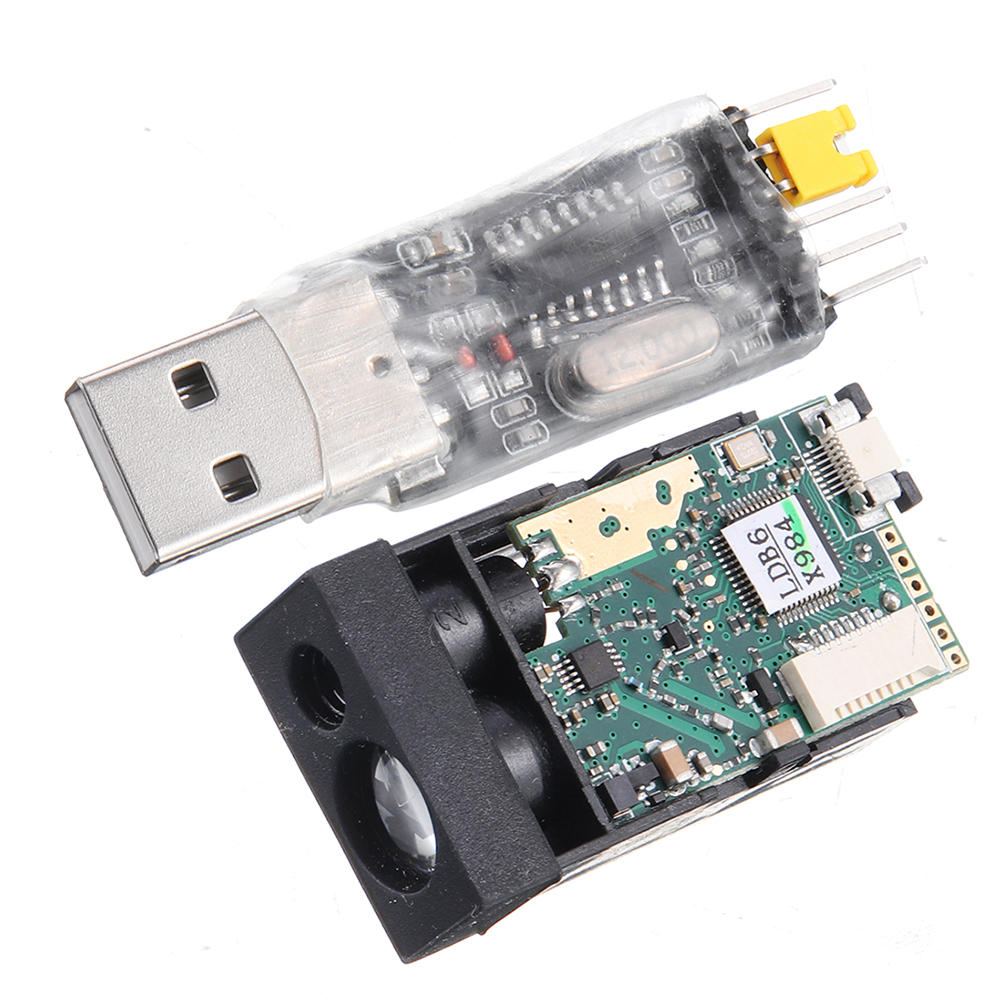 Elecbee 50M/164FT 激光测距传感器仪表测距仪模块单个串行 TTL 信号到 PC