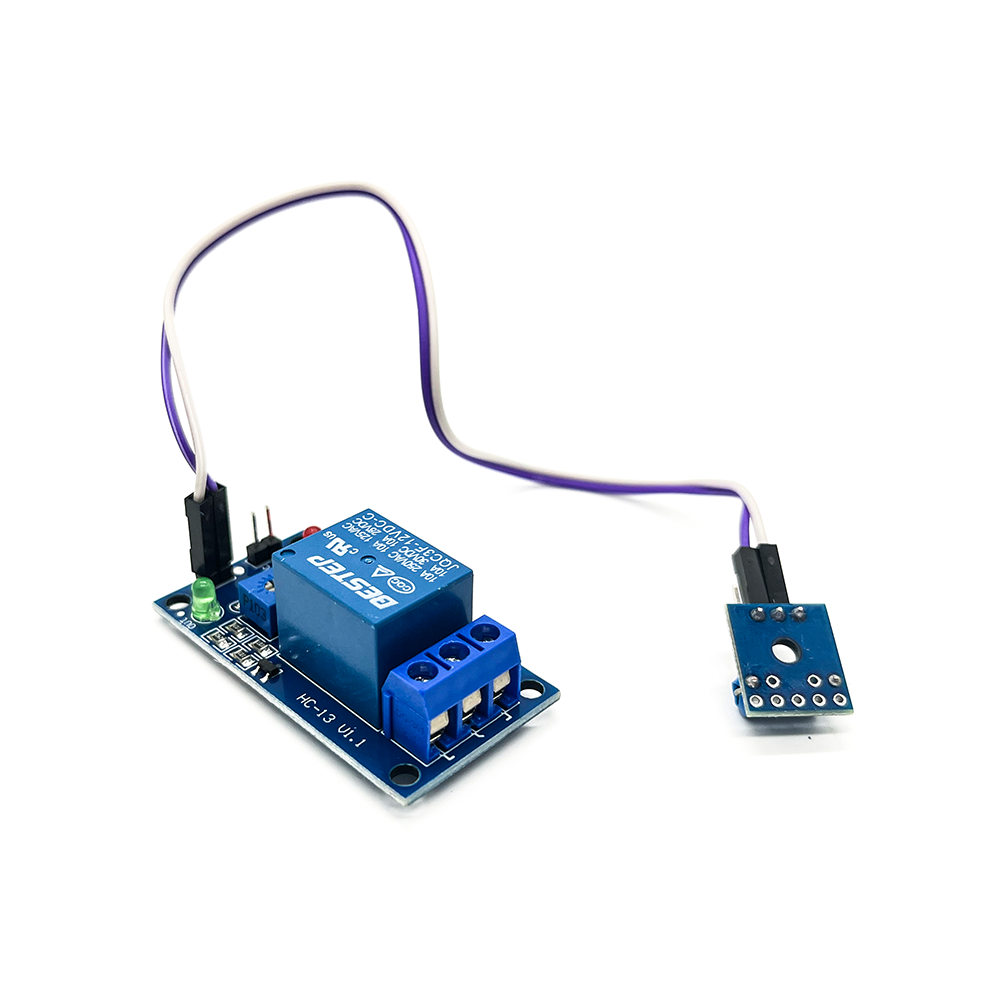 Elecbee 5V/12V Normally Closed Vibration Sensor Module Plus Relay Module 2-in-1 Module AlTriggered Vibration Module 12V
