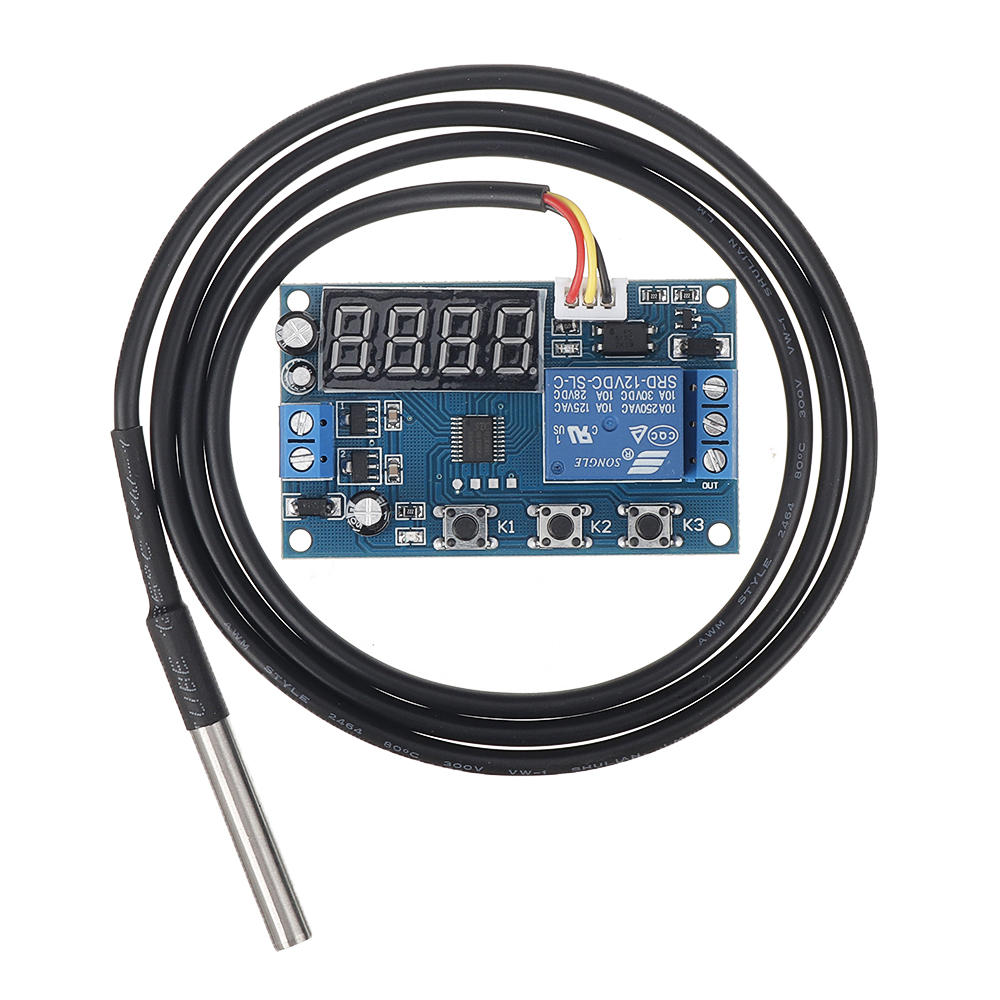Elecbee DS18B20 Temperature Controller Relay Module DC 24V 5A Programmable Digital Thermostat