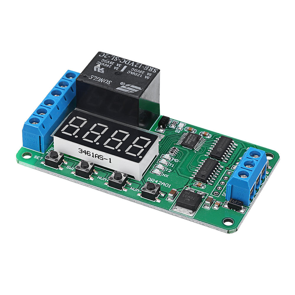 Elecbee Dual Channel 12V 5A Digital Tube DPDT Multi-function Time Delay Relay Timer Switch Module