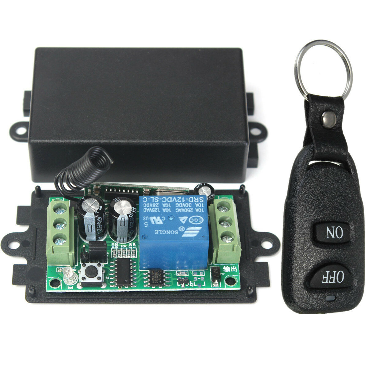Elecbee 433MHz RF Remote Control Switch Kit - 12V 10A 1CH Wireless Relay Receiver + Transmitter