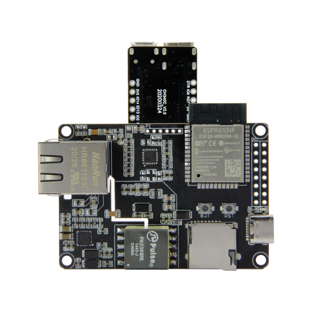Elecbee T-Internet-POE ESP32-WROOM LAN8720A Chip Ethernet Adapter And Downloader Expansion Board Programmable Hardware T-Internet-POE