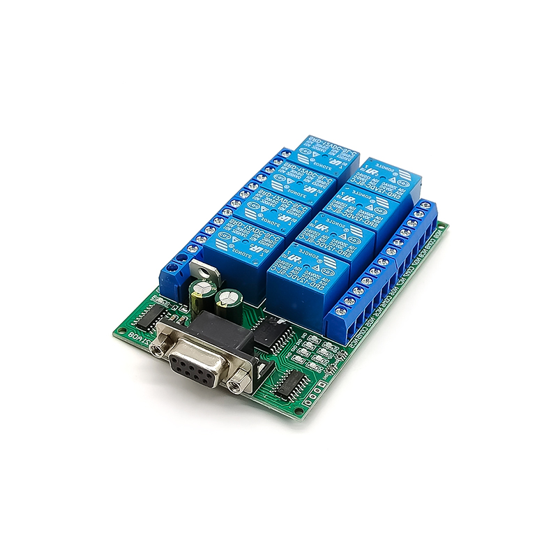 Elecbee R221A08 8CH Serial Port Relay Module DB9 UART RS232 Remote Control Switch 12V DC for Smart Home