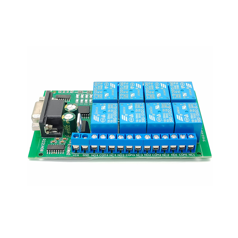 12V DC 8 canali Relè Modulo,modulo relè,interfaccia RS232 DB9 Femmina,Corrente di carico del relè: Max 10A