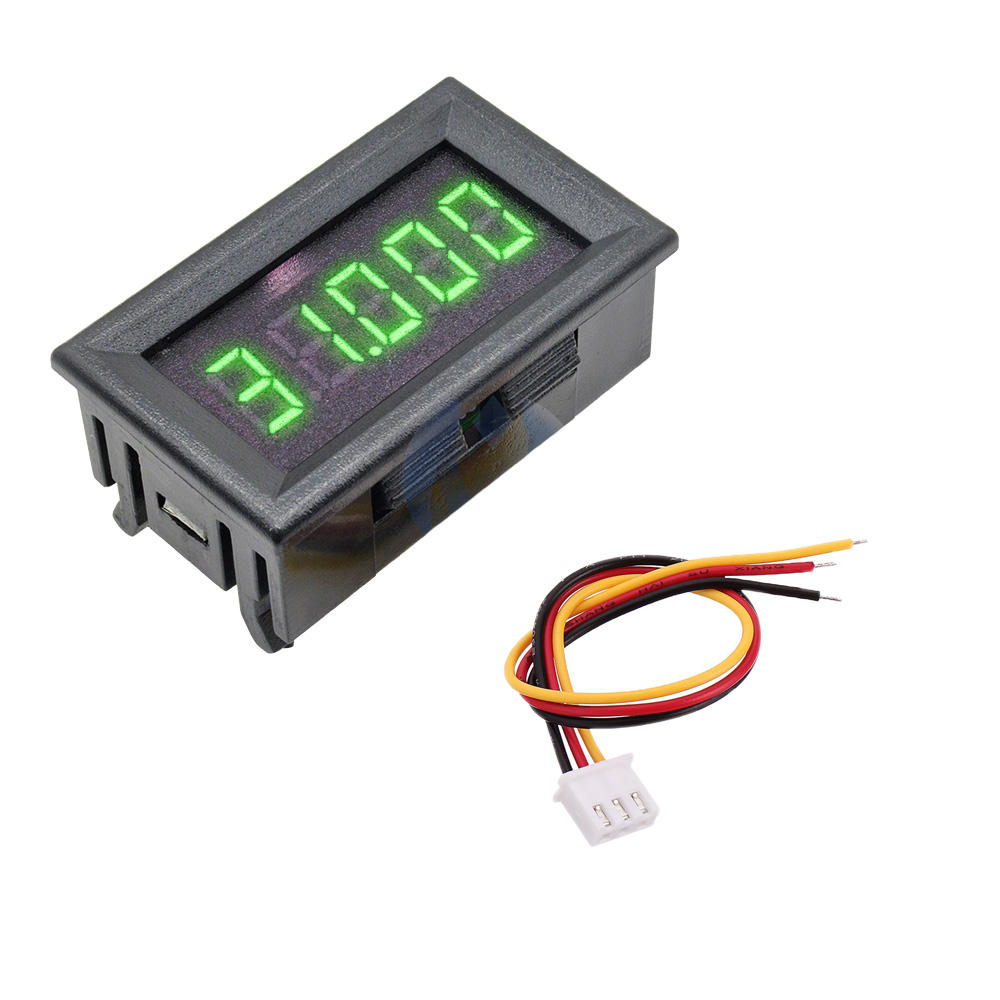 Elecbee DC 4V-30V 0.36 Inch 5 Digit Mini LED Display Digital Voltmeter Voltage Detector Panel Meter High Accuracy 3 Wires yellow