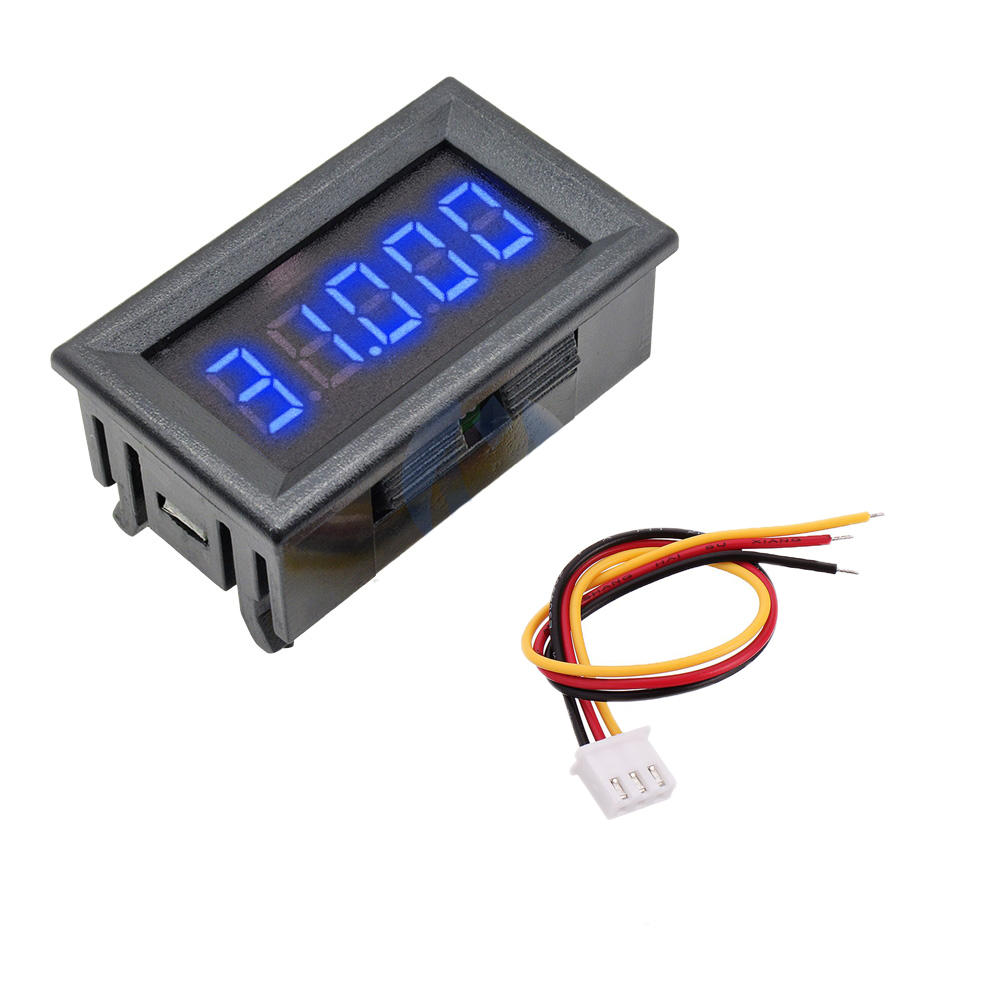 JacobsParts DC Voltmeter - 2.4-30V 2-Wire LED Display, 5 Pack (Yellow)
