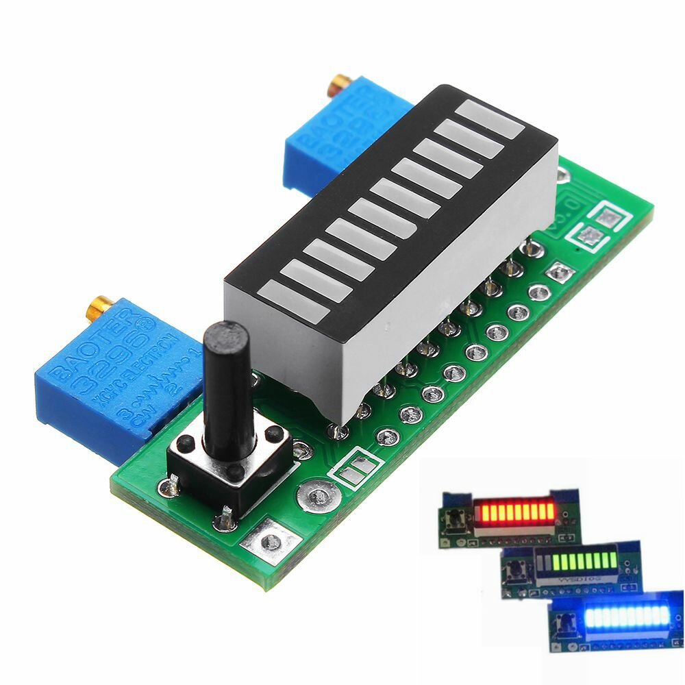 Elecbee LM3914 Battery Capacity Indicator Module LED Power Level Tester Display Board