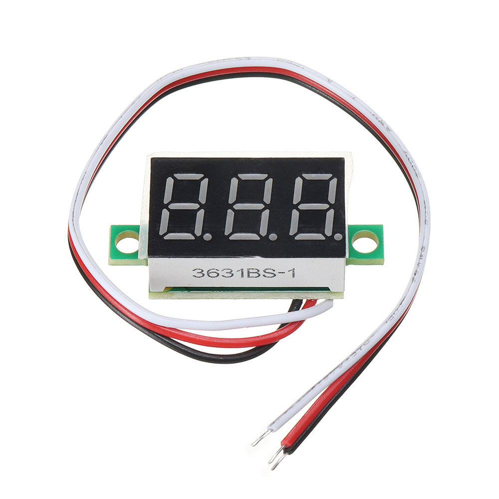 Elecbee Mini 0,36 pollici LED voltmetro digitale 4,5-30 V CC tester di tensione protezione inversione auto moto - Verde
