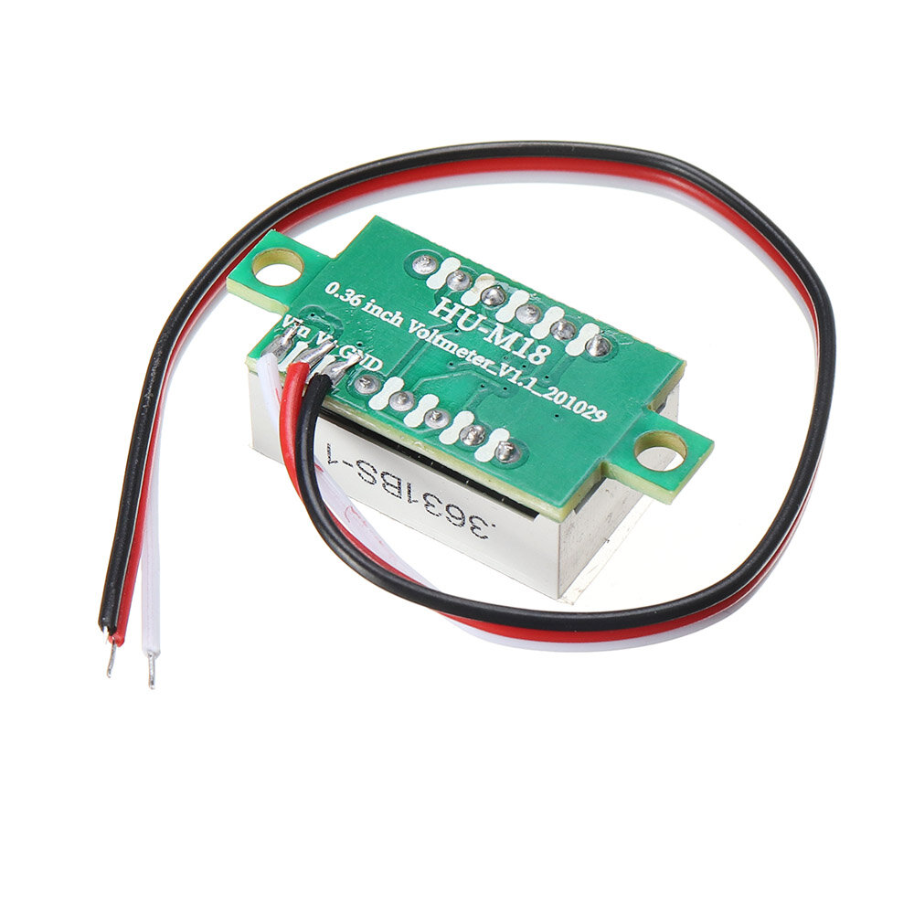 Mini Voltmètre Numérique LED Rond - Testeur Tension DC 5V-48V - Pour Voiture, Camion