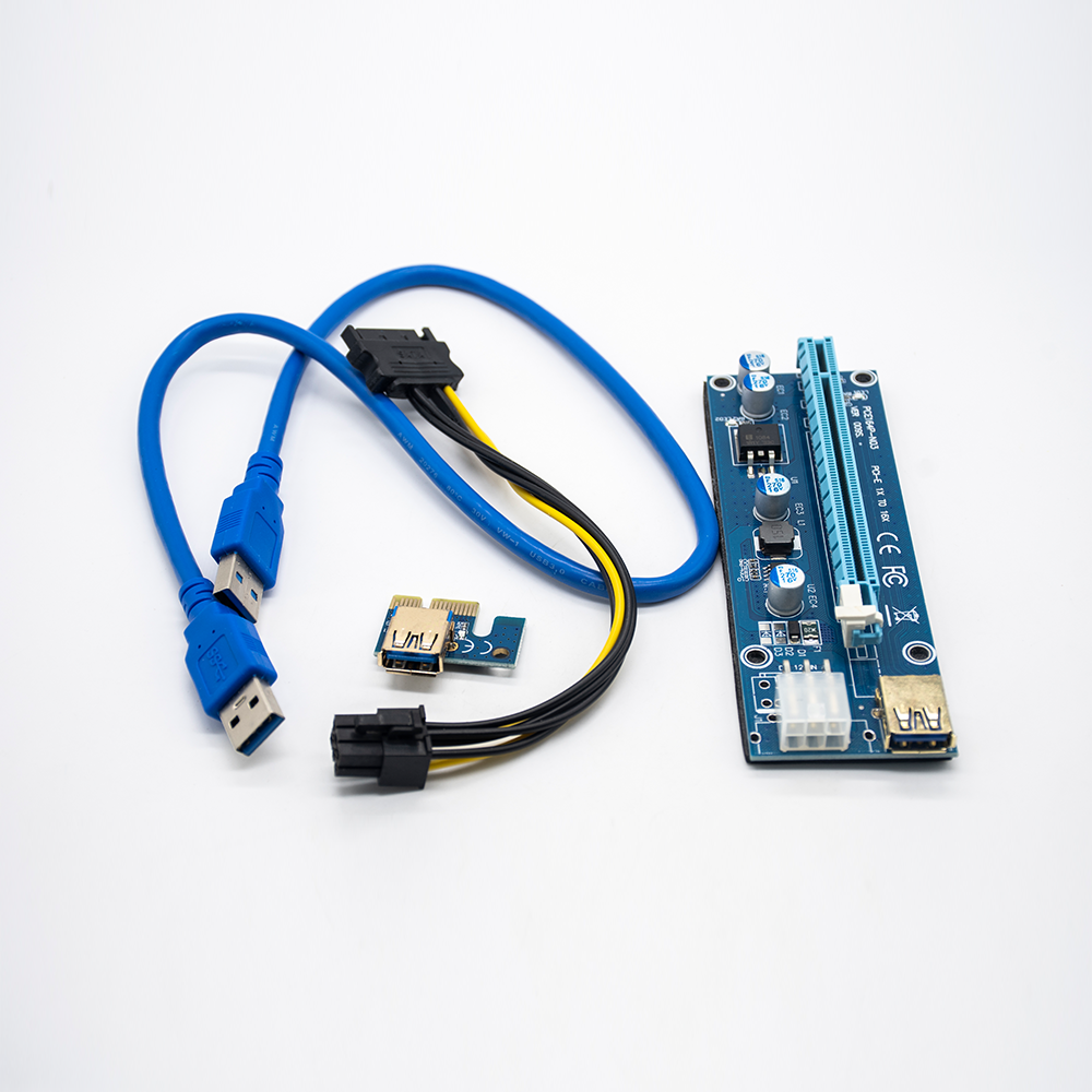 Elecbee 0.6m USB 3.0 PCI-E Express 1x to16x Extender Riser Board 卡适配器 SATA 电缆