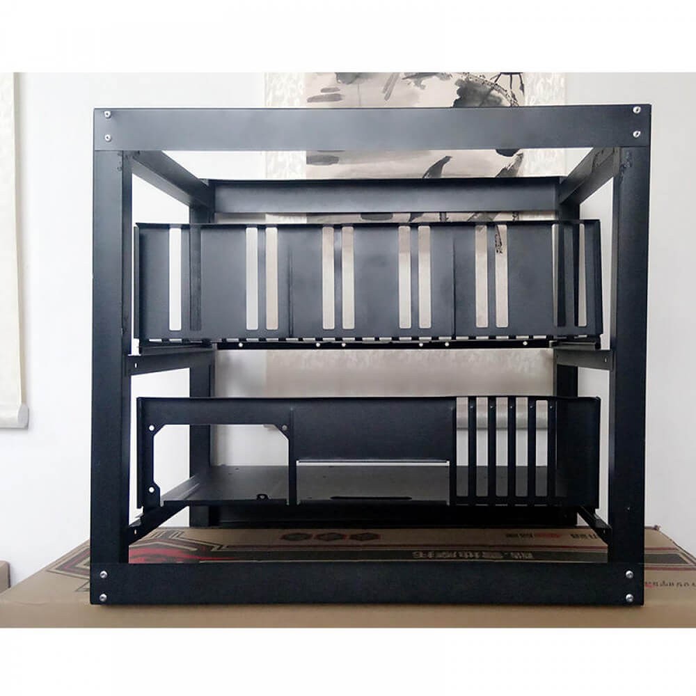 Elecbee 6 GPU DIY Miner Mining Case 露天框架采矿矿机 Rig Case 带 3 个风扇，适用于 ETH BTC Ethereum With 3pcs Fans