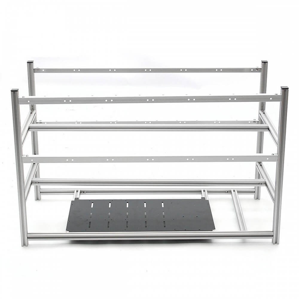 Elecbee GPU 机箱 16GPU 采矿框架机箱 铝制采矿机箱 矿工供应箱带 12 颗 LED 风扇 With 12pcs Fans