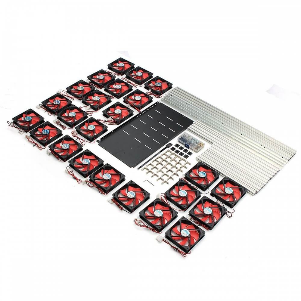 Elecbee 矿机框架 20GPU DIY 矿机框架案例 24 位置风扇 With 24pcs Fans