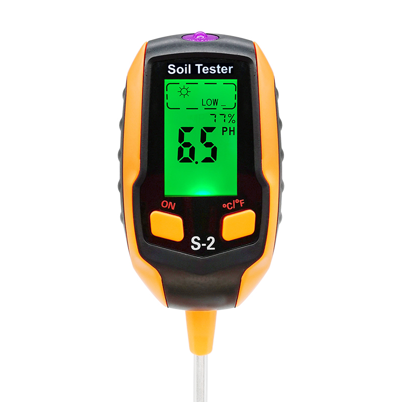 Elecbee 4-in-1 Digital Soil Tester pH 3.0-9.0 Misuratore di luce di temperatura dell\'umidità con sonda LCD retroilluminata