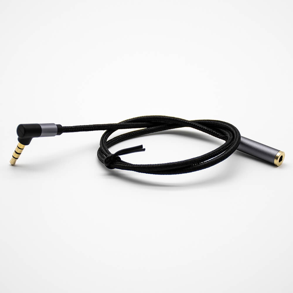 Elecbee 4 polos de 90 grados macho a recto hembra enchufe de auriculares cable de audio 0.5M-3M 5m