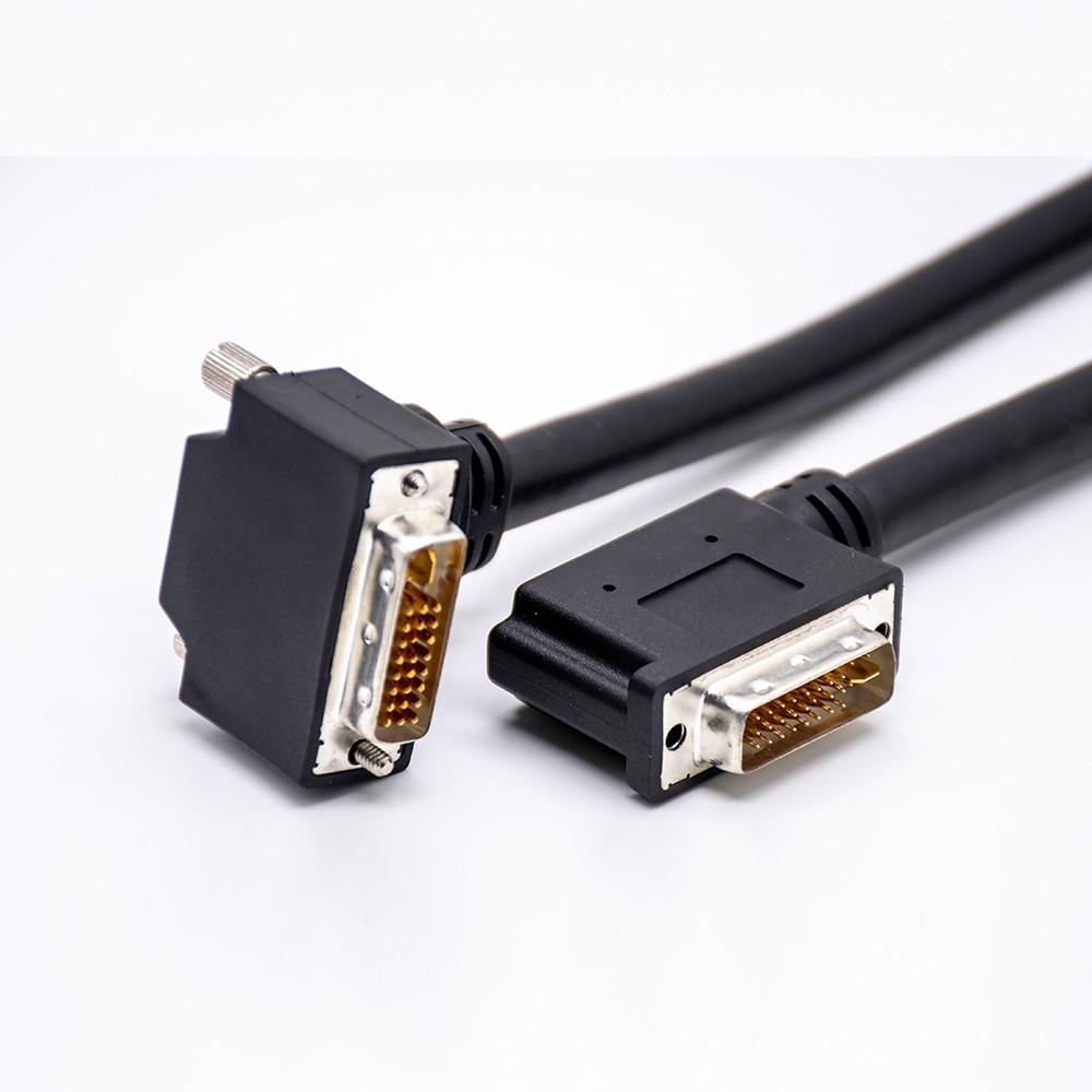 Elecbee DVI 남성 24+5핀 업 앵글 에서 DVI Male 24+5핀 왼쪽 각도 조립 케이블 0.5/1M 1m