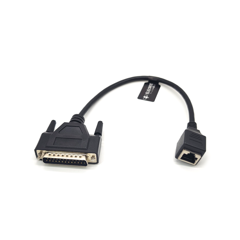 Elecbee Ilda To Network Cable DB25 Male To RJ45 Female Cable For Laser Light 0.3Meter