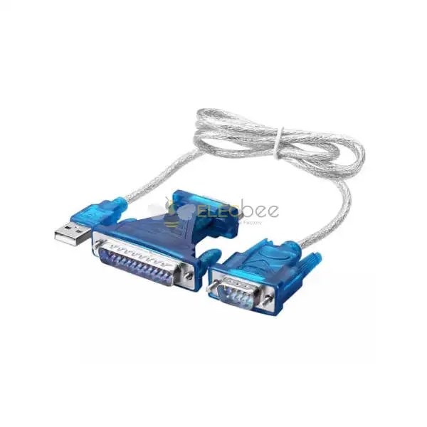 Cable Adaptador Serie Elecbee USB-A a RS232 DB9 Macho 1m con Adaptador DB9 Hembra a DB25 Macho