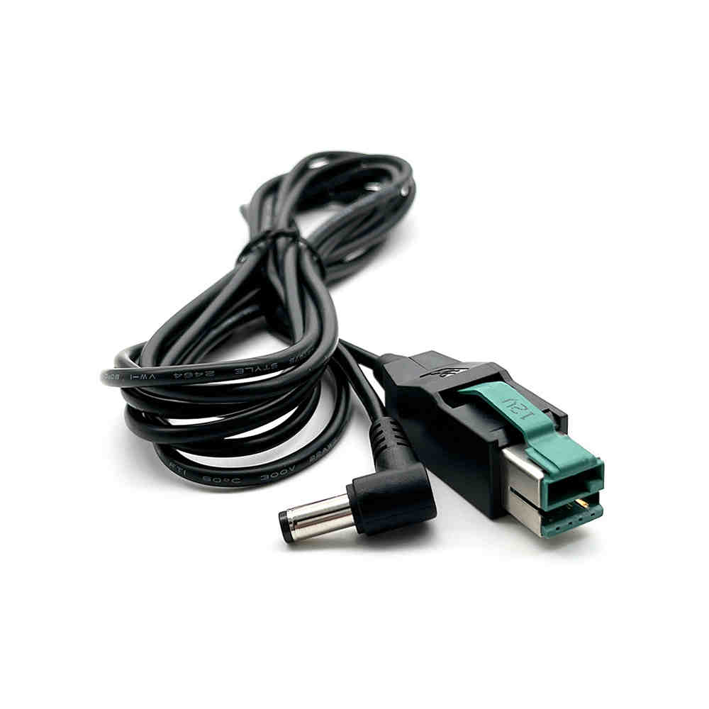 Elecbee IBM Epson POS Terminal Power Cable POWERED USB 12V to DC5.5 Bent Head 1185 18AWG 1.5 Meters