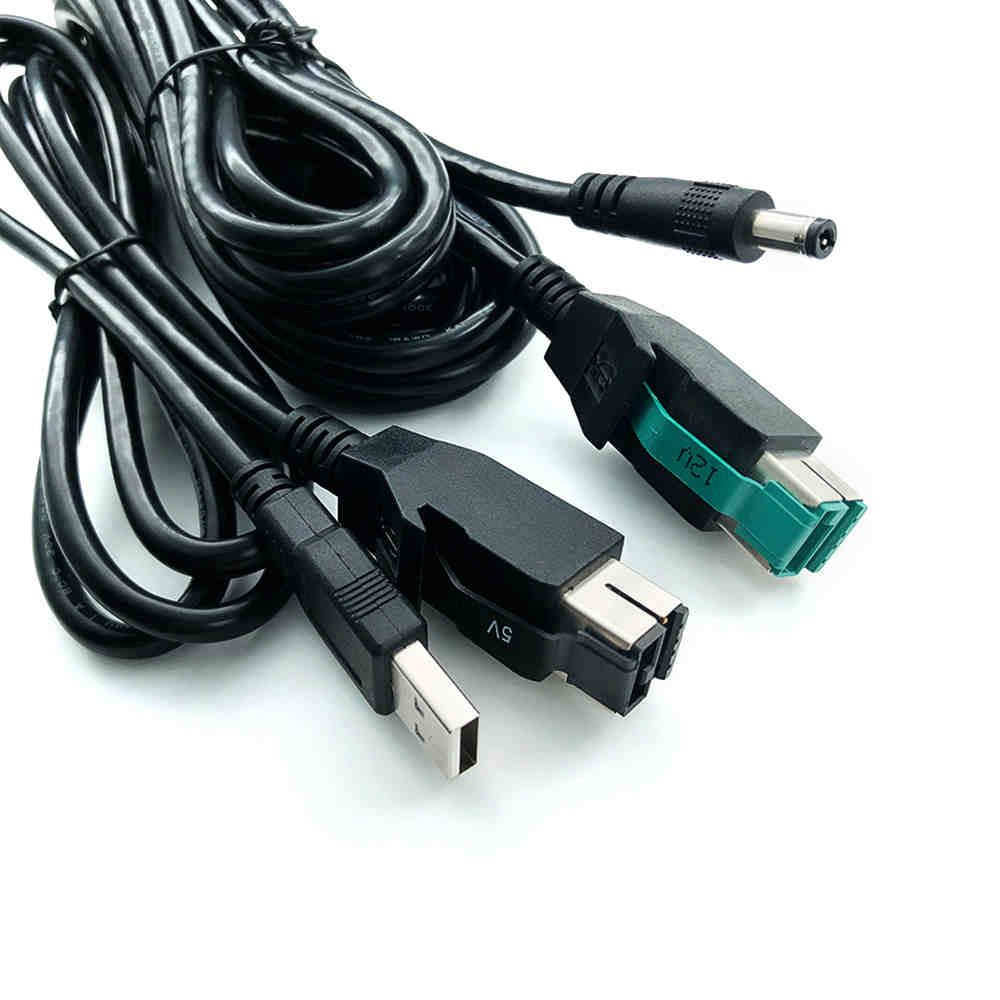 Elecbee POWERED USB 5V 12V 24V Interference-Resistant Data Connection Cable for IBM Epson Printer