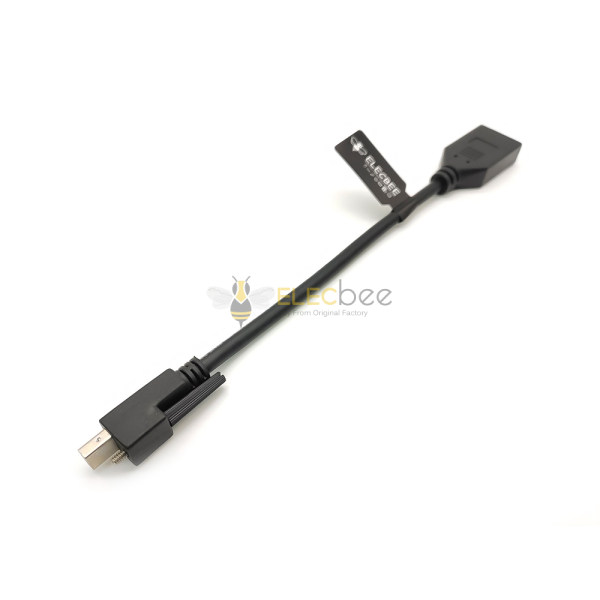 Elecbee Mini Displayport to Displayport MDP Male with Screw lock to DP Female for Matrox 0.5MCable