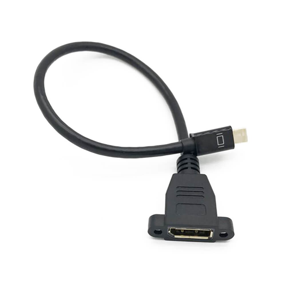Elecbee Mini Displayport to Female Displayport MDP Male to DP with screw lock Cable 0.3 meters