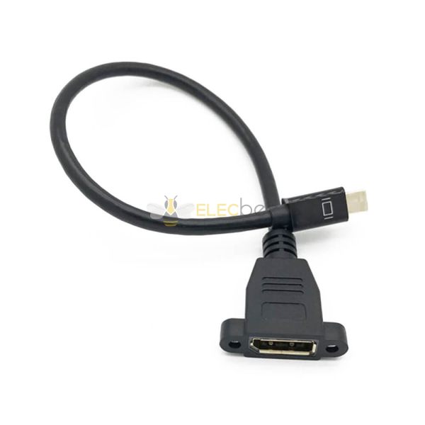 Elecbee Mini Displayport to Female Displayport MDP Male to DP with screw lock Cable 0.3 meters