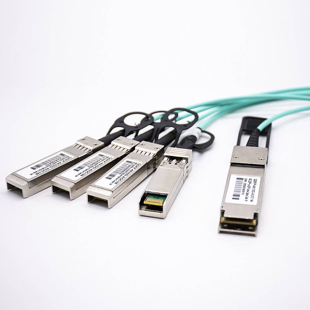 Elecbee 40G QSFP+ Active Optical Cable AOC QSFP+ to 4 SFP Fiber Transceiver