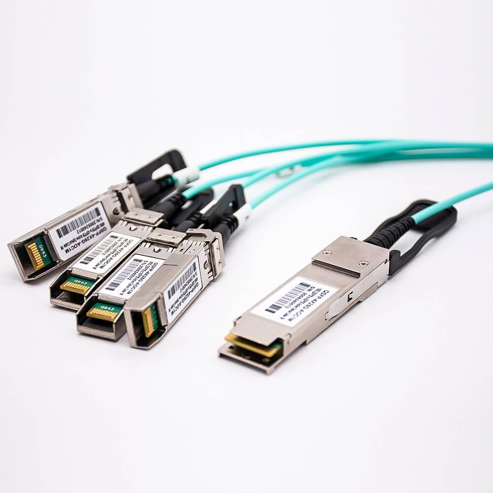 Elecbee Active Optical Cable Transceiver AOC 100Gbps QSFP28 to 4 SFP28 Optical Module