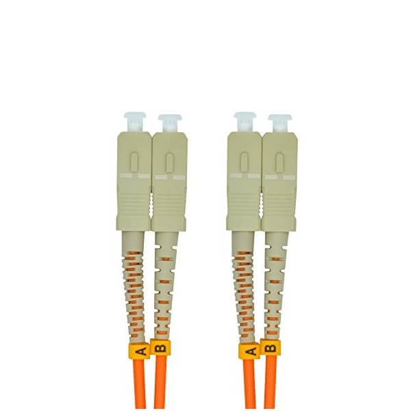 Elecbee 4 Çekirdekli Fiber Optik Kablo 3Meter SC - SC Dubleks 50/125μm OM2 Çok Modlu Jumper Optik Yama Kablosu PVC(Yükseltici/OFNR)
