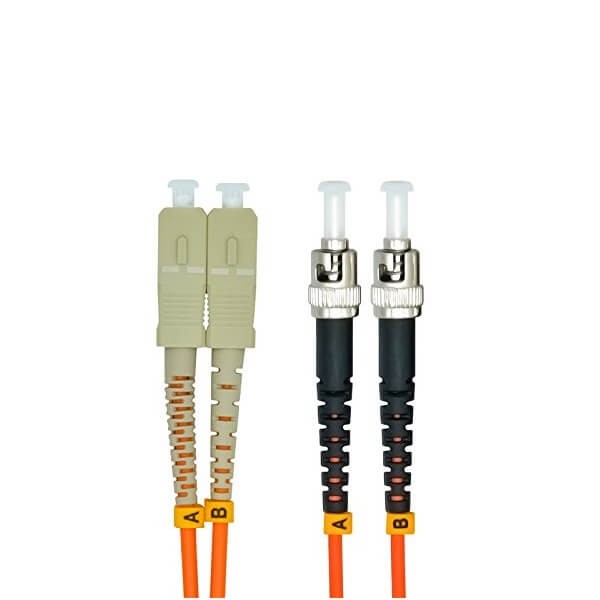 Elecbee Fiber Optik Kablo Montajları 3Meter SC - ST Dubleks 50/125μm OM2 Çok Modlu Jumper Optik Yama Kablosu PVC(Yükseltici/OFNR)