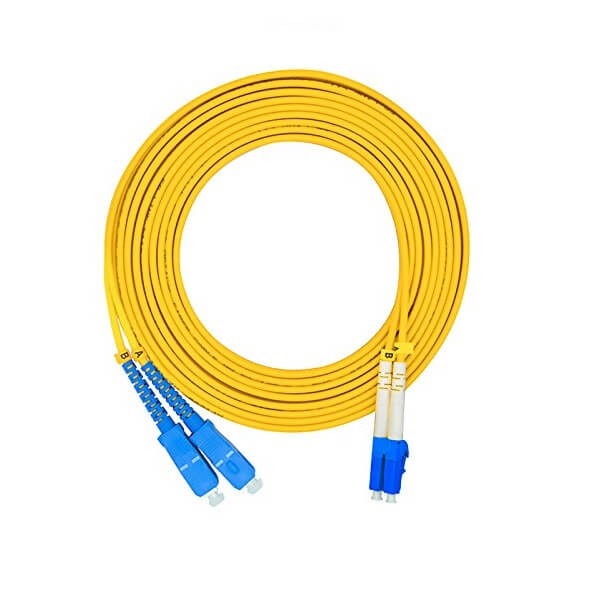 Elecbee Fiber Optic Patch Cables 3Meter LC to SC Duplex 9/125μm OS2 Single-mode Fiber Optic Cable Jumper