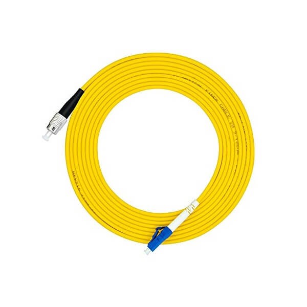 Elecbee Types of Fiber Optic Cable 3Meter LC to FC Jumper Optical Patch Cord Simplex OS2 Single-mode 9/125μm