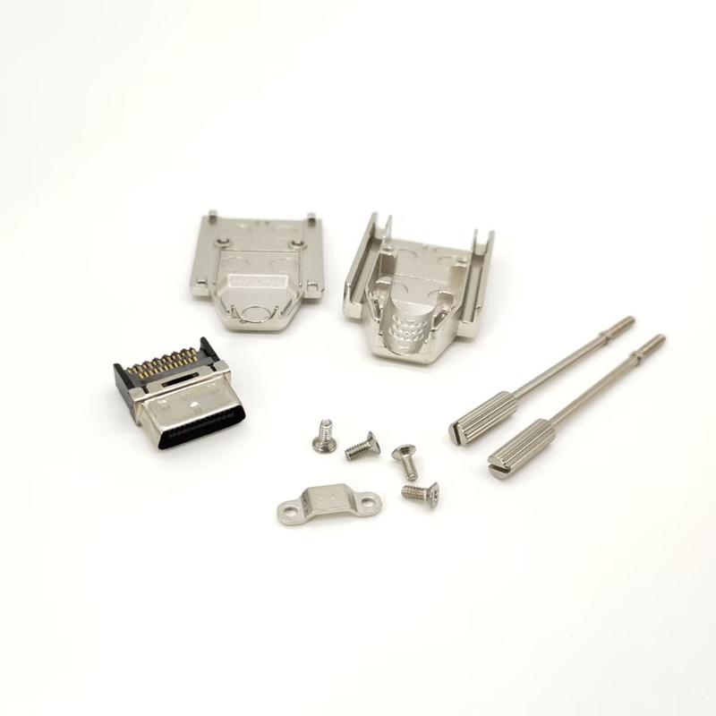 Elecbee CameraLink Connector Set- SDR26 Core Male Welding Connector with Shell - Compatible with 12226-1150-00FR