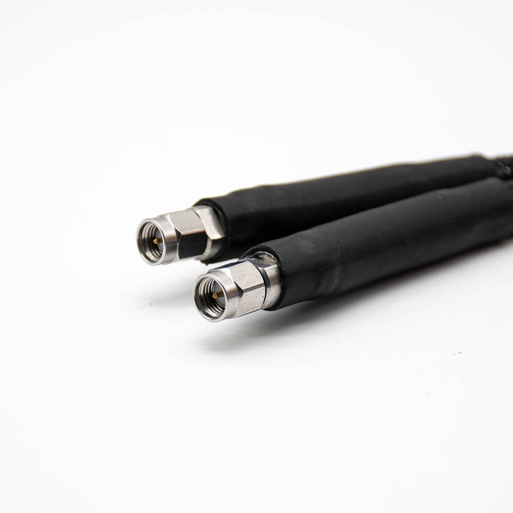 Elecbee Microwave Coaxial Cable SMA Male to Male Straight Black Assembly