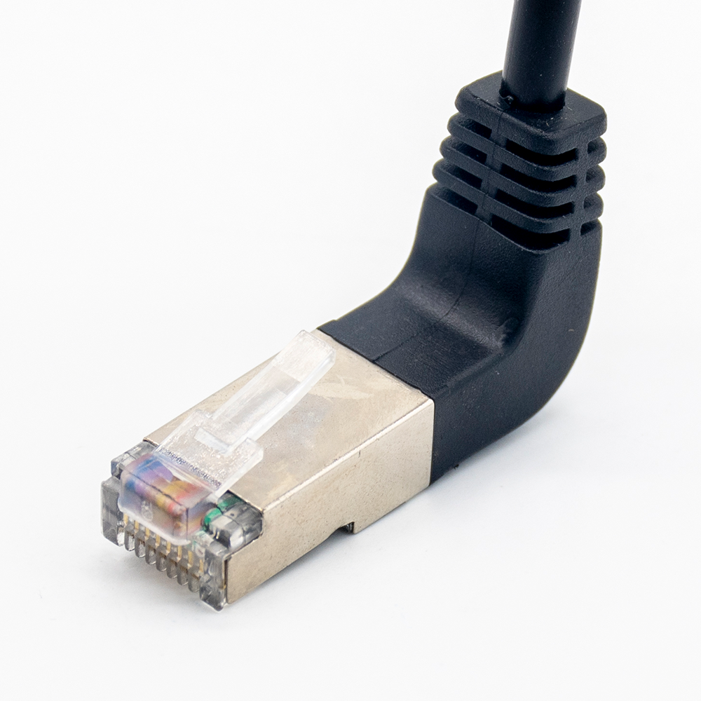 Rj45 Male Angled To Female Panel Mount Cat5e 1 Foot Cable 1ft UP Angled ...