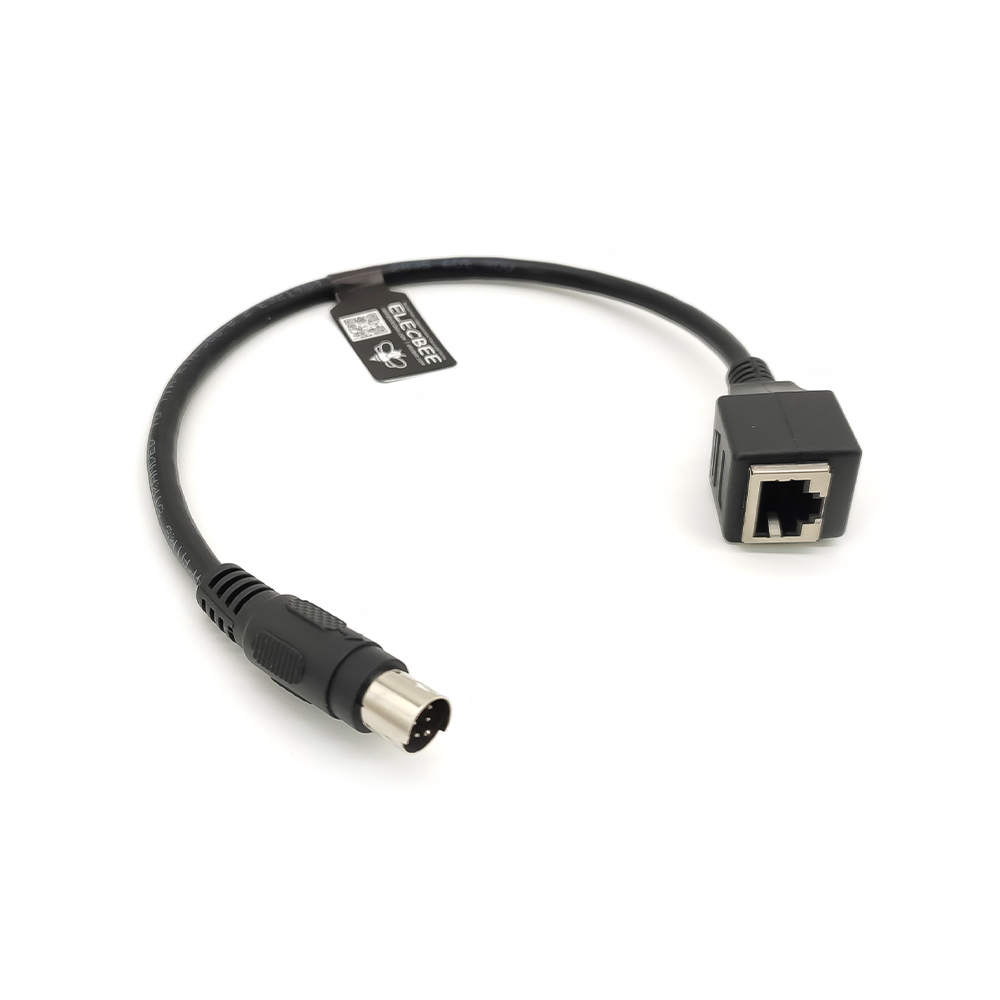 Elecbee Female RJ45 To 8-Pin Mini Din Male Changer Cable